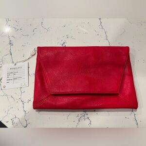 Shiraleah Chicago Santana Envelope Clutch Red Vegan Leather